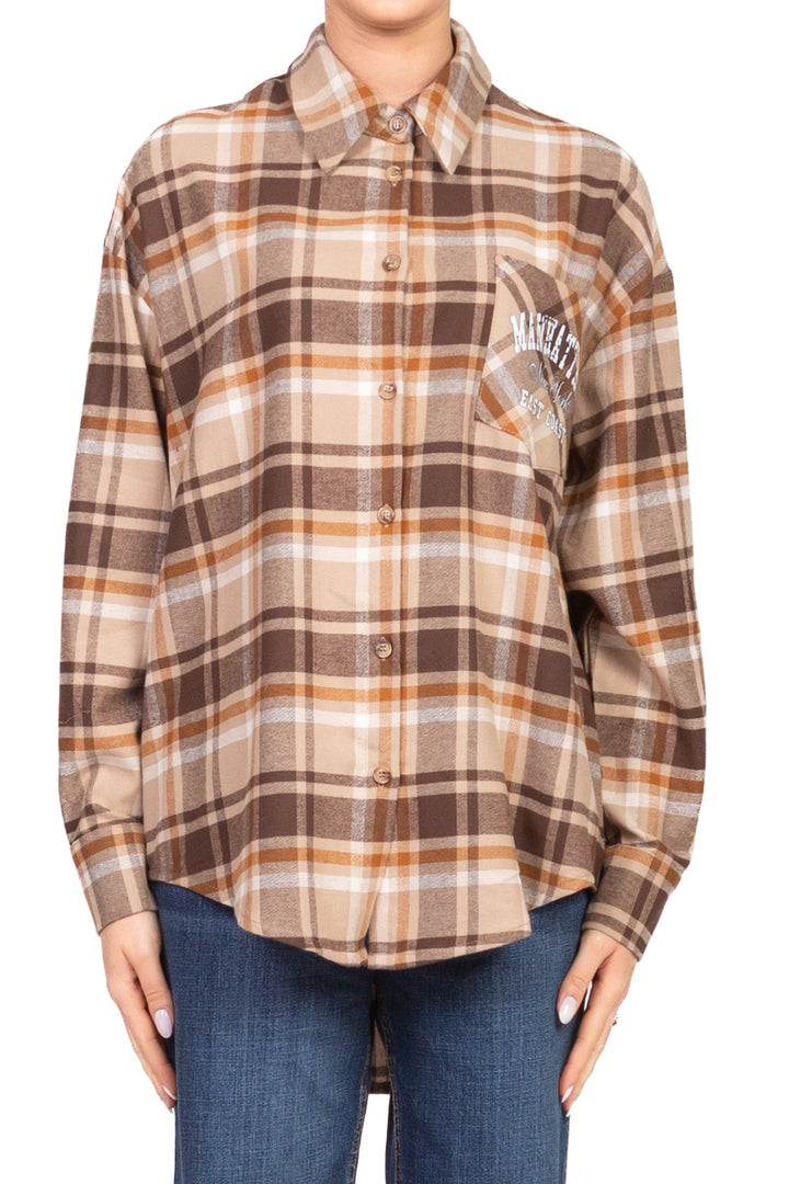 Tensione In - Camicia check flanella con stampa Art. 26C1194