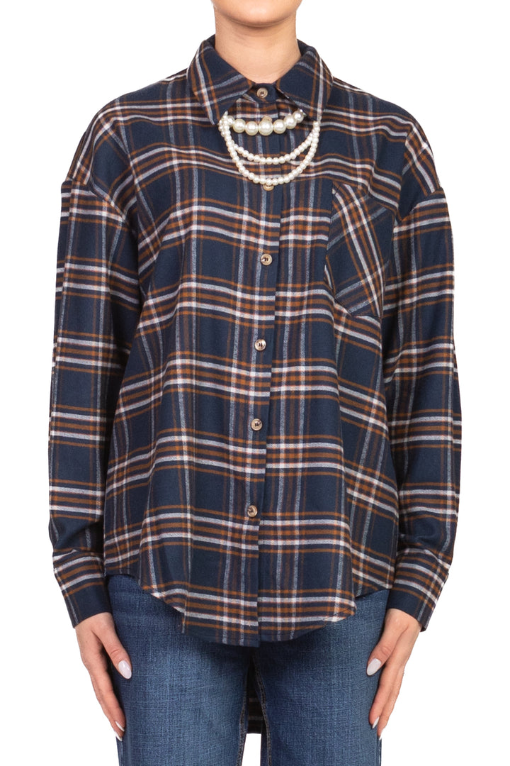 Tensione In - Camicia check flanella con collana Art. 26C1181