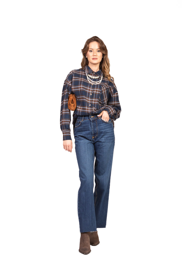 Tensione In - Camicia check flanella con collana Art. 26C1181