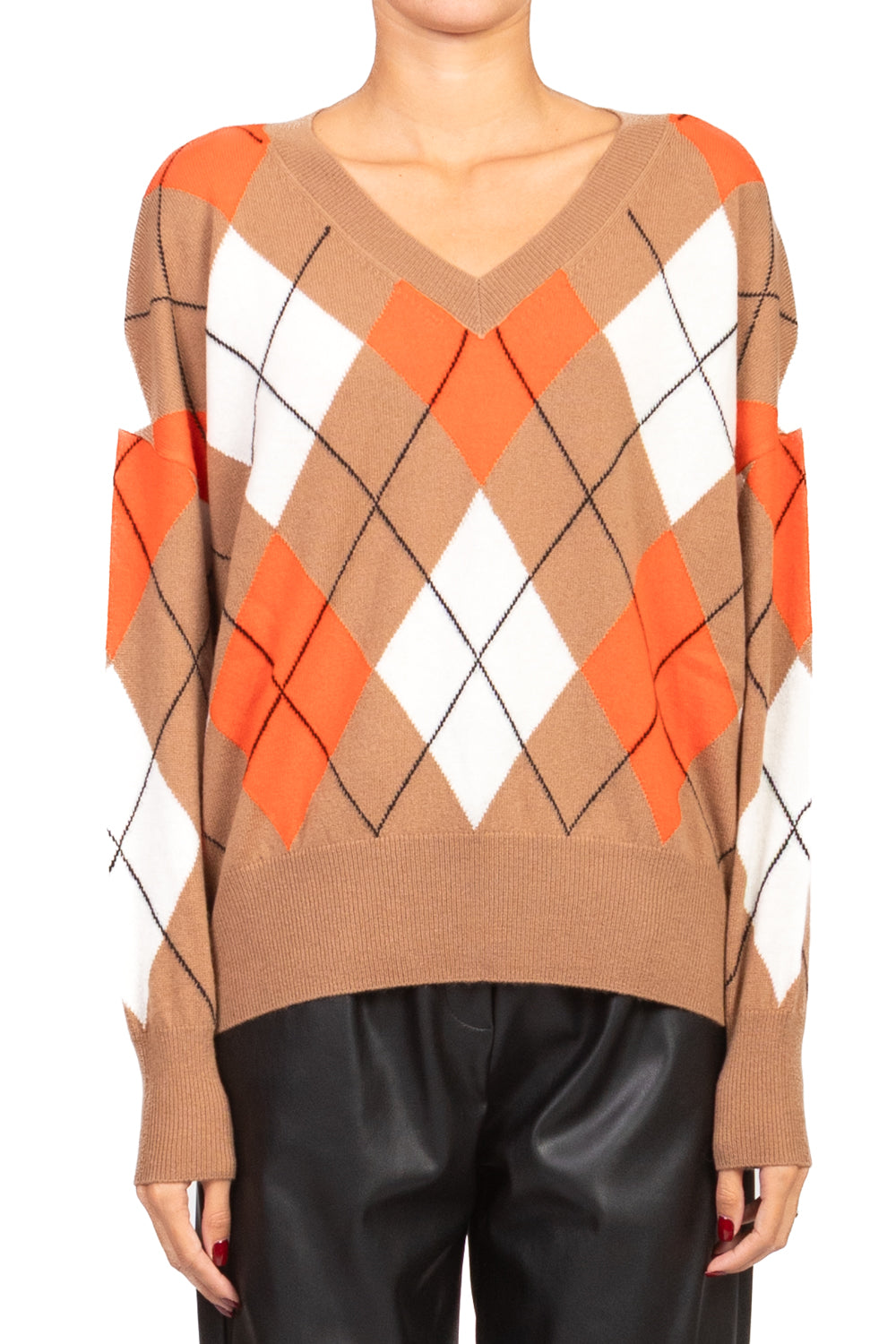 Tensione In - Maglia scollo V con rombi Art. WL1057