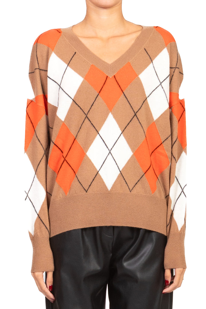 Tensione In - Maglia scollo V con rombi Art. WL1057