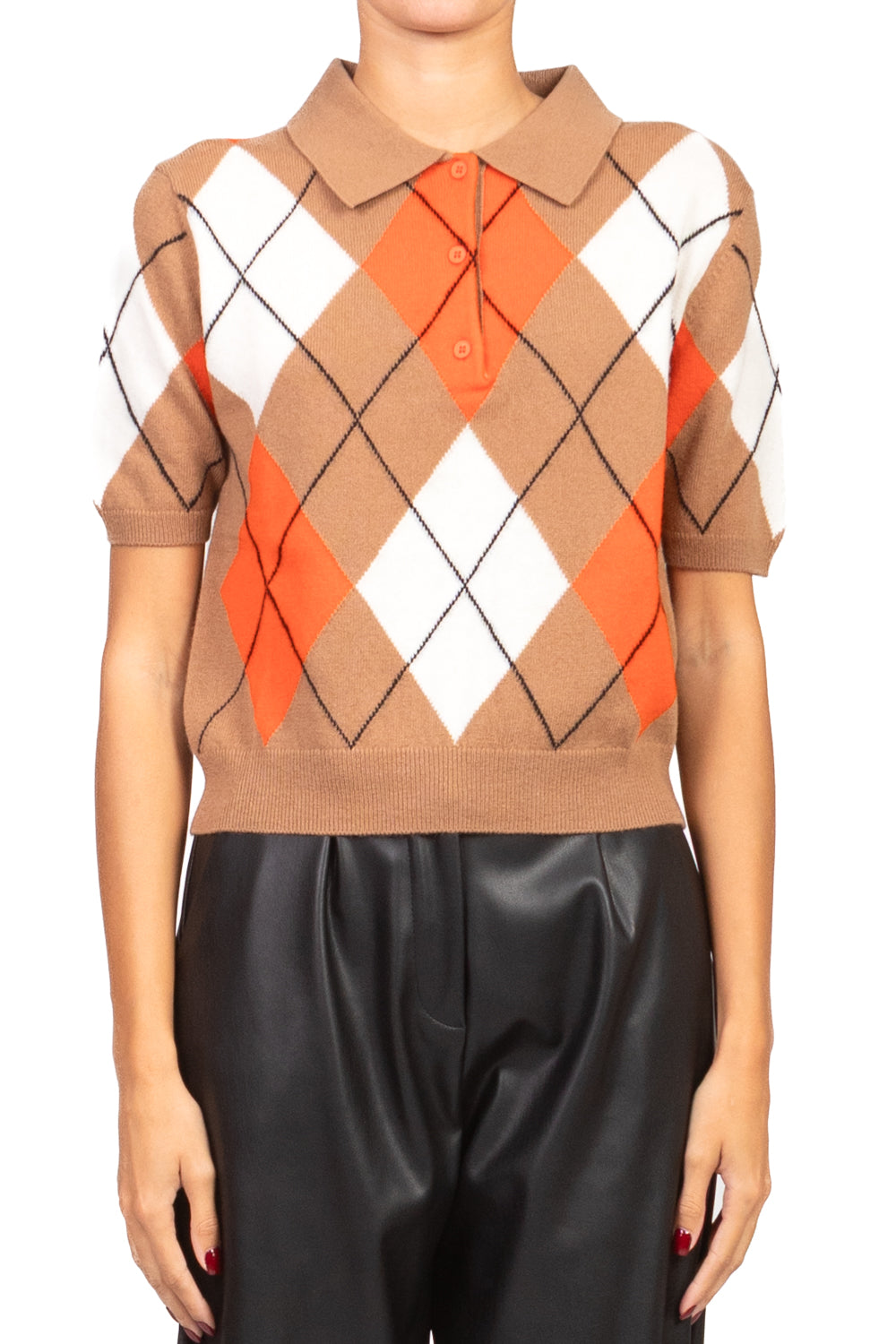 Tensione In - Maglia polo mezza manica con rombi Art. WL1055