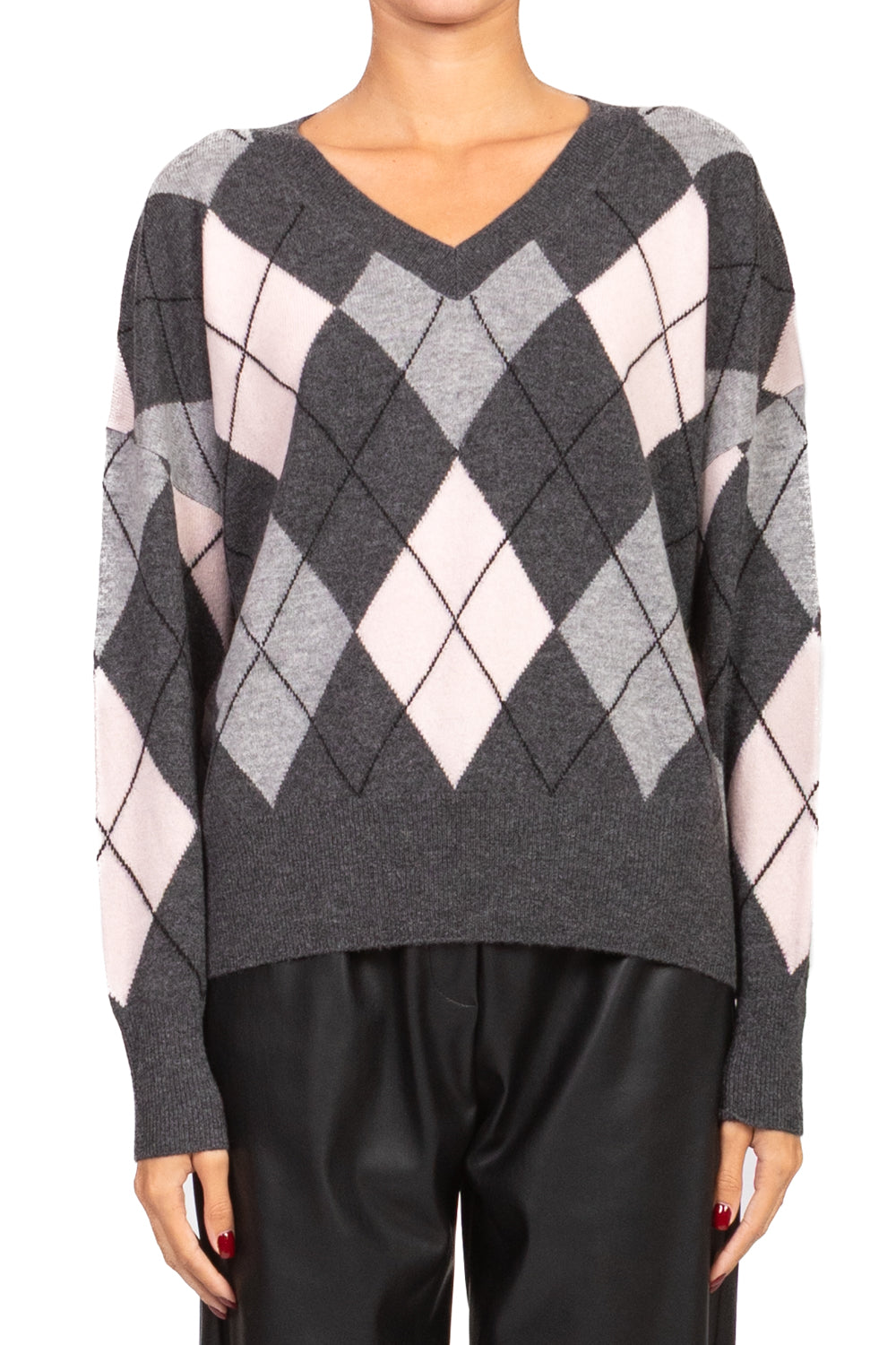Tensione In - Maglia scollo V con rombi Art. WL1057