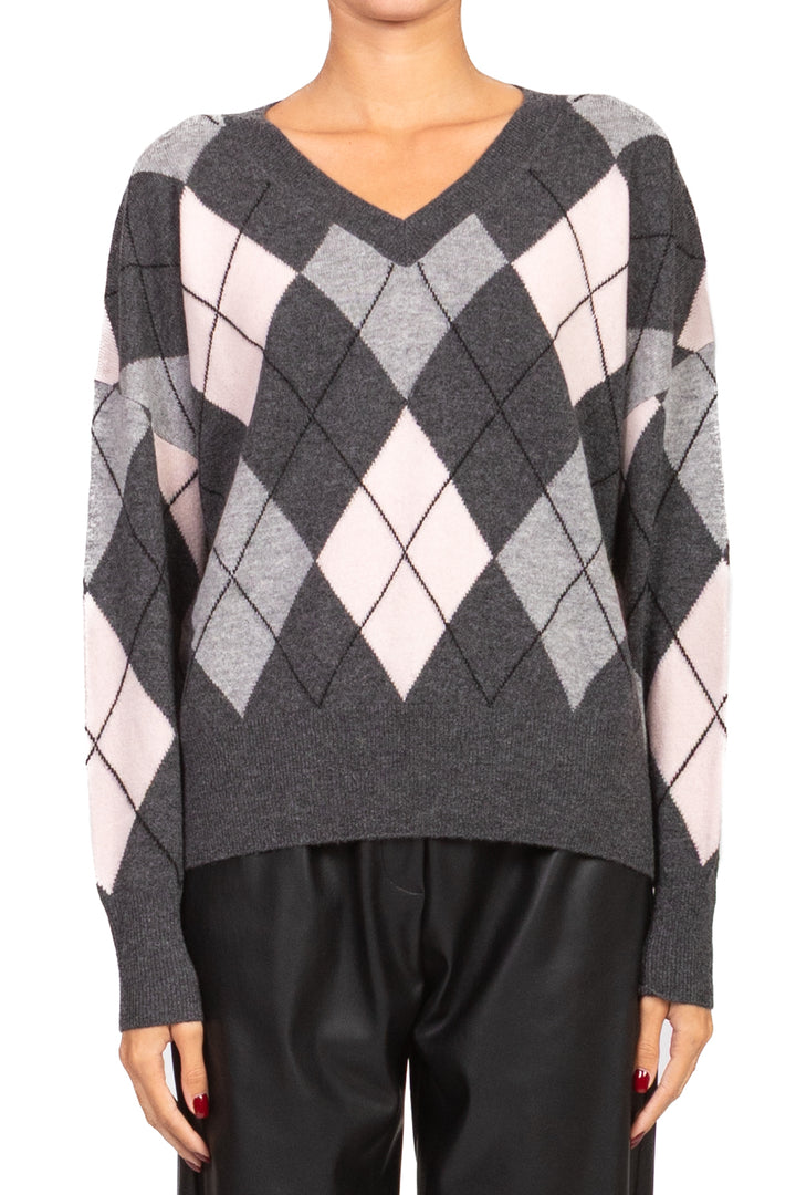 Tensione In - Maglia scollo V con rombi Art. WL1057