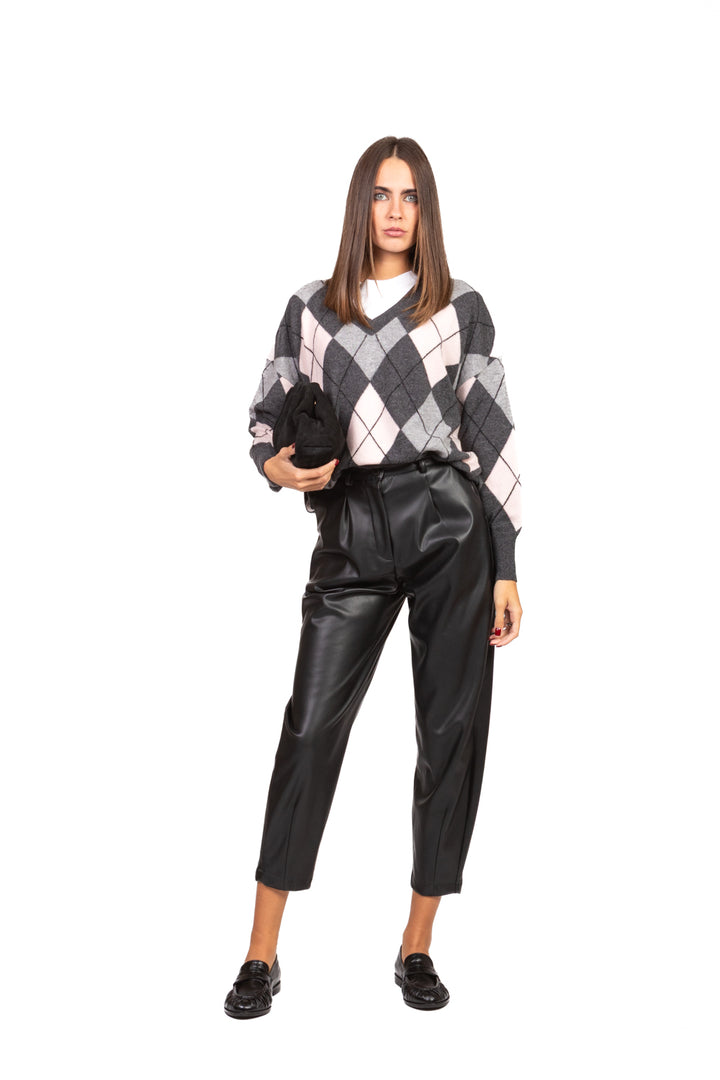 Tensione In - Maglia scollo V con rombi Art. WL1057