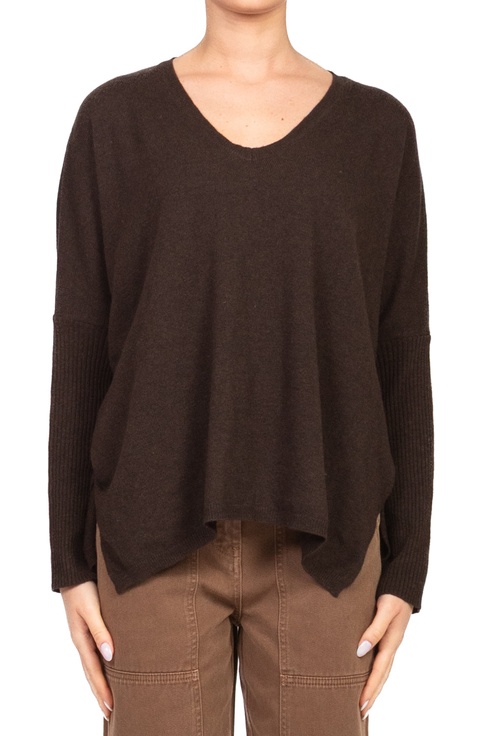 Kontatto - Maglia scollo V con frange Art. 3M1074NI