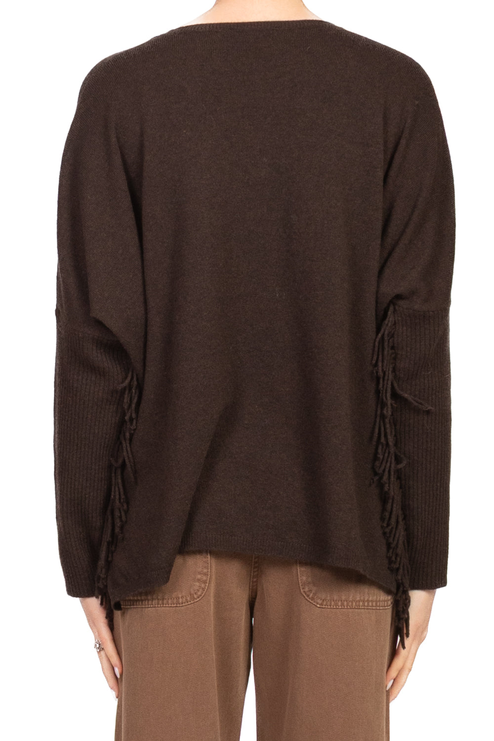 Kontatto - Maglia scollo V con frange Art. 3M1074NI