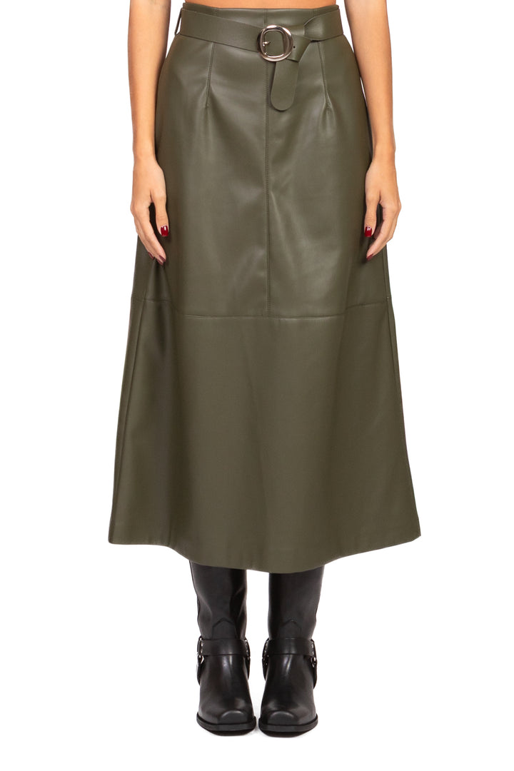 Imperial - Gonna ecopelle trapezio con cintura Art. GMG2KGJC