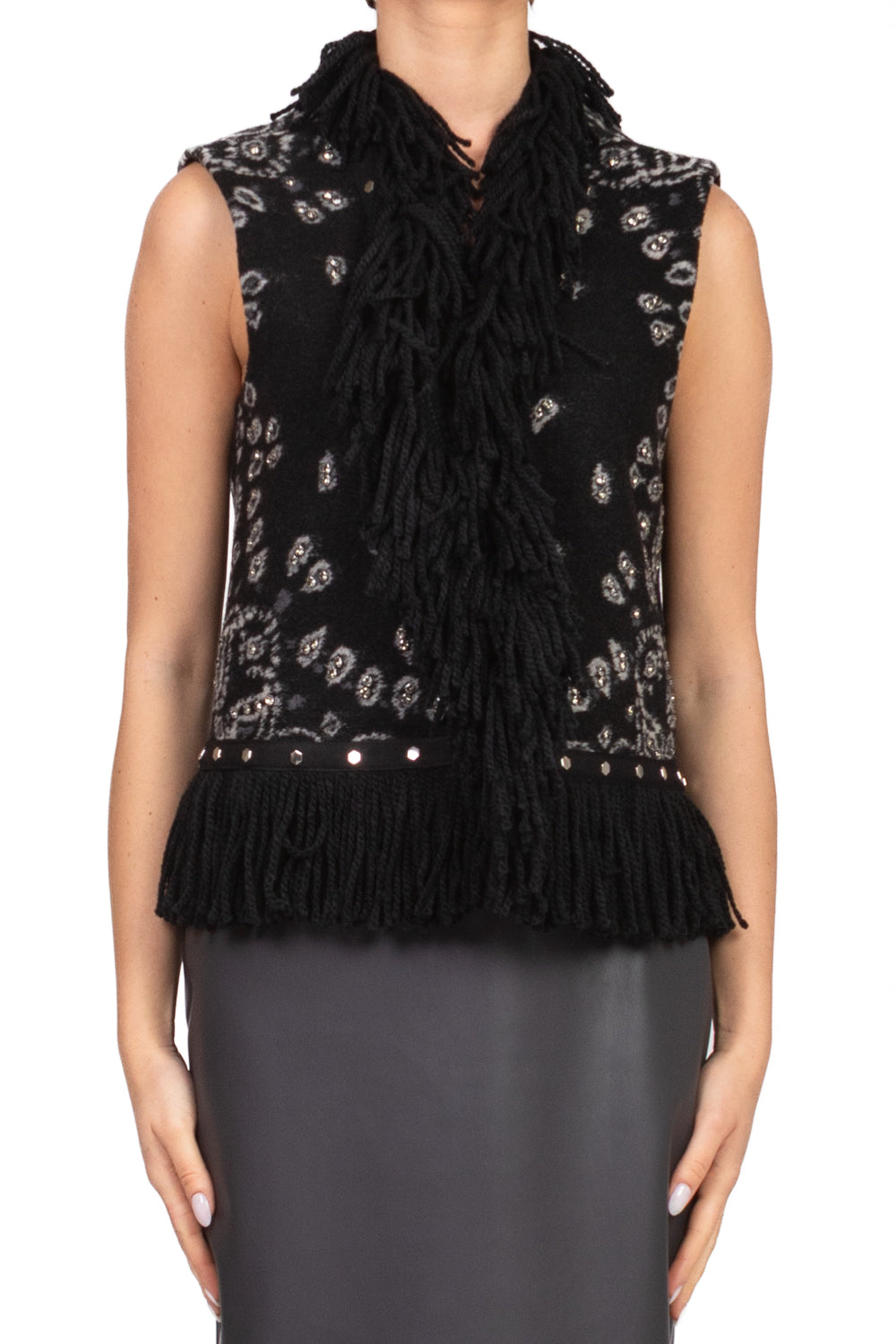 Tensione In - Gilet fantasia bandana con frange Art. 37569