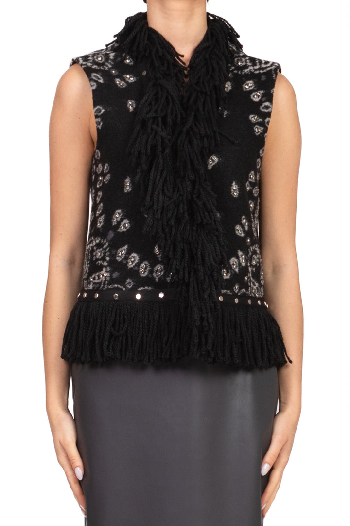 Tensione In - Gilet fantasia bandana con frange Art. 37569