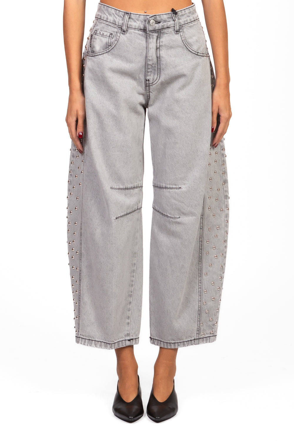 Have One - Jeans barrel DOLL con applicazioni borchie Art. PGZ-P082