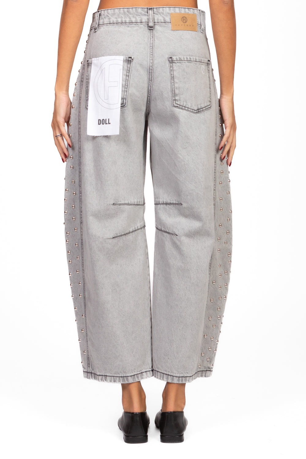 Have One - Jeans barrel DOLL con applicazioni borchie Art. PGZ-P082