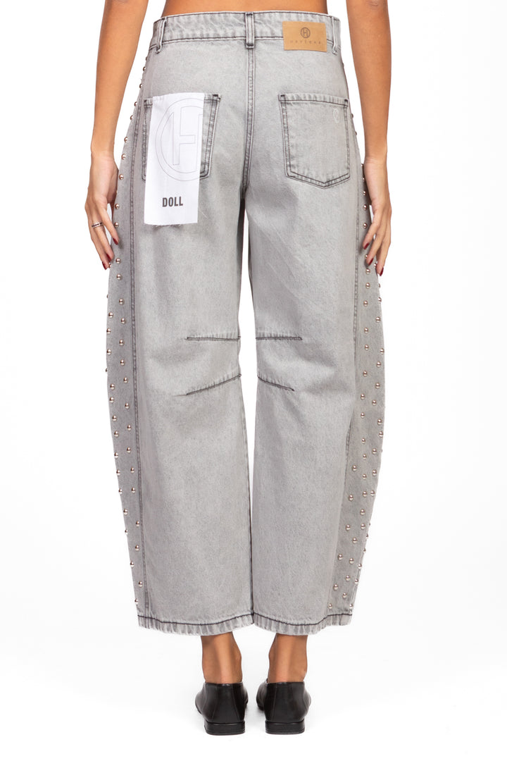 Have One - Jeans barrel DOLL con applicazioni borchie Art. PGZ-P082