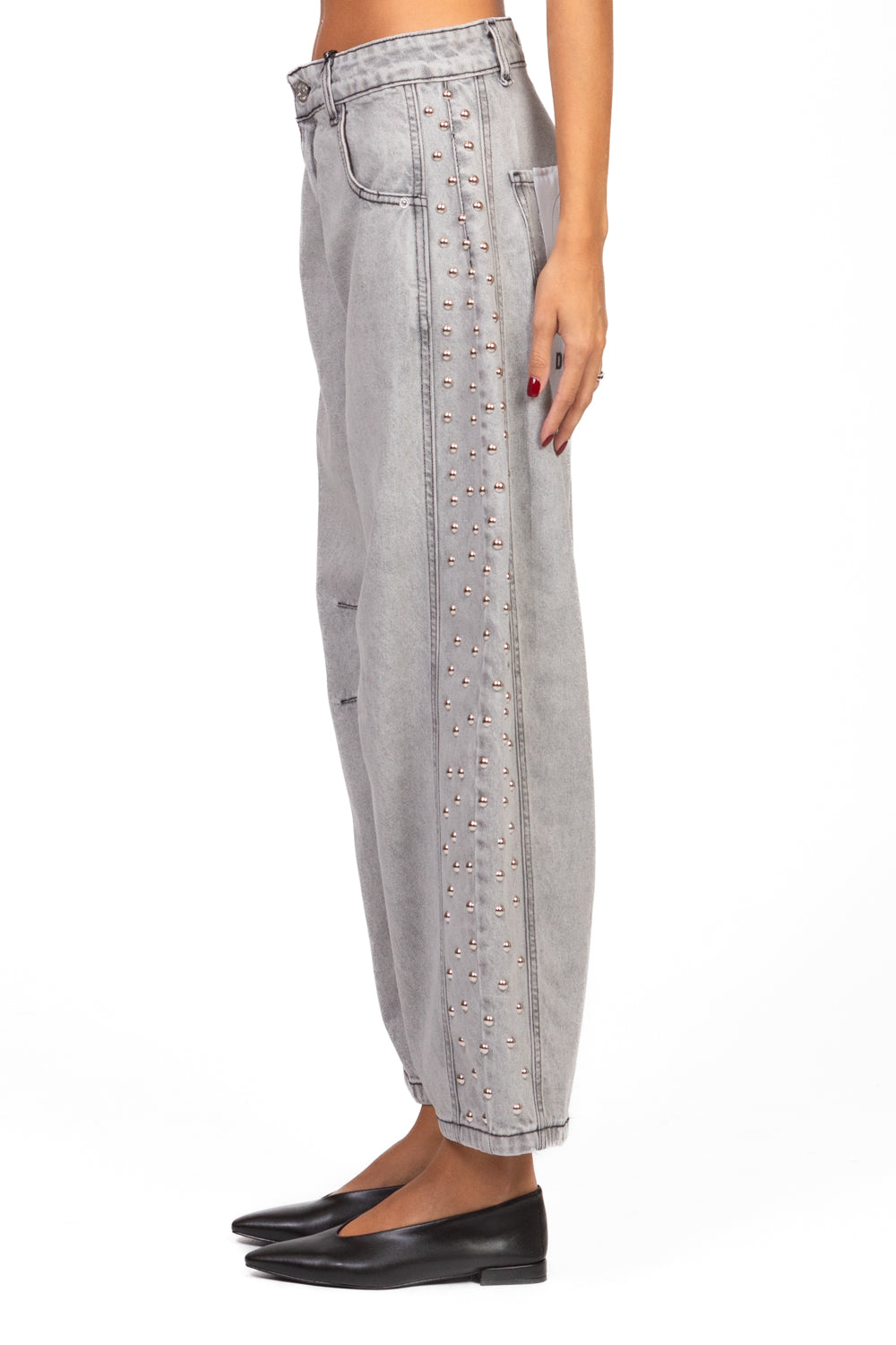 Have One - Jeans barrel DOLL con applicazioni borchie Art. PGZ-P082