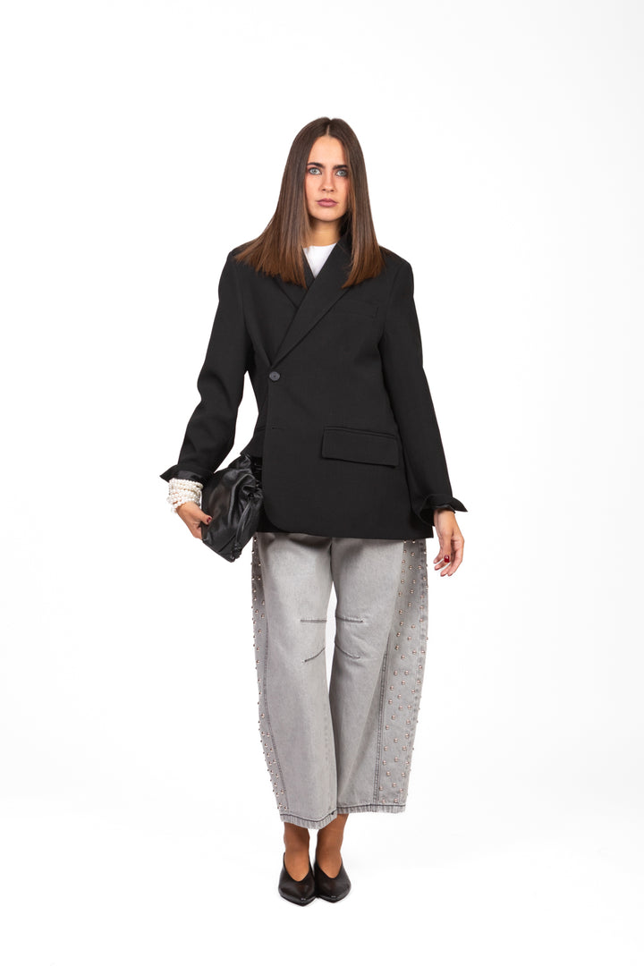 Have One - Jeans barrel DOLL con applicazioni borchie Art. PGZ-P082