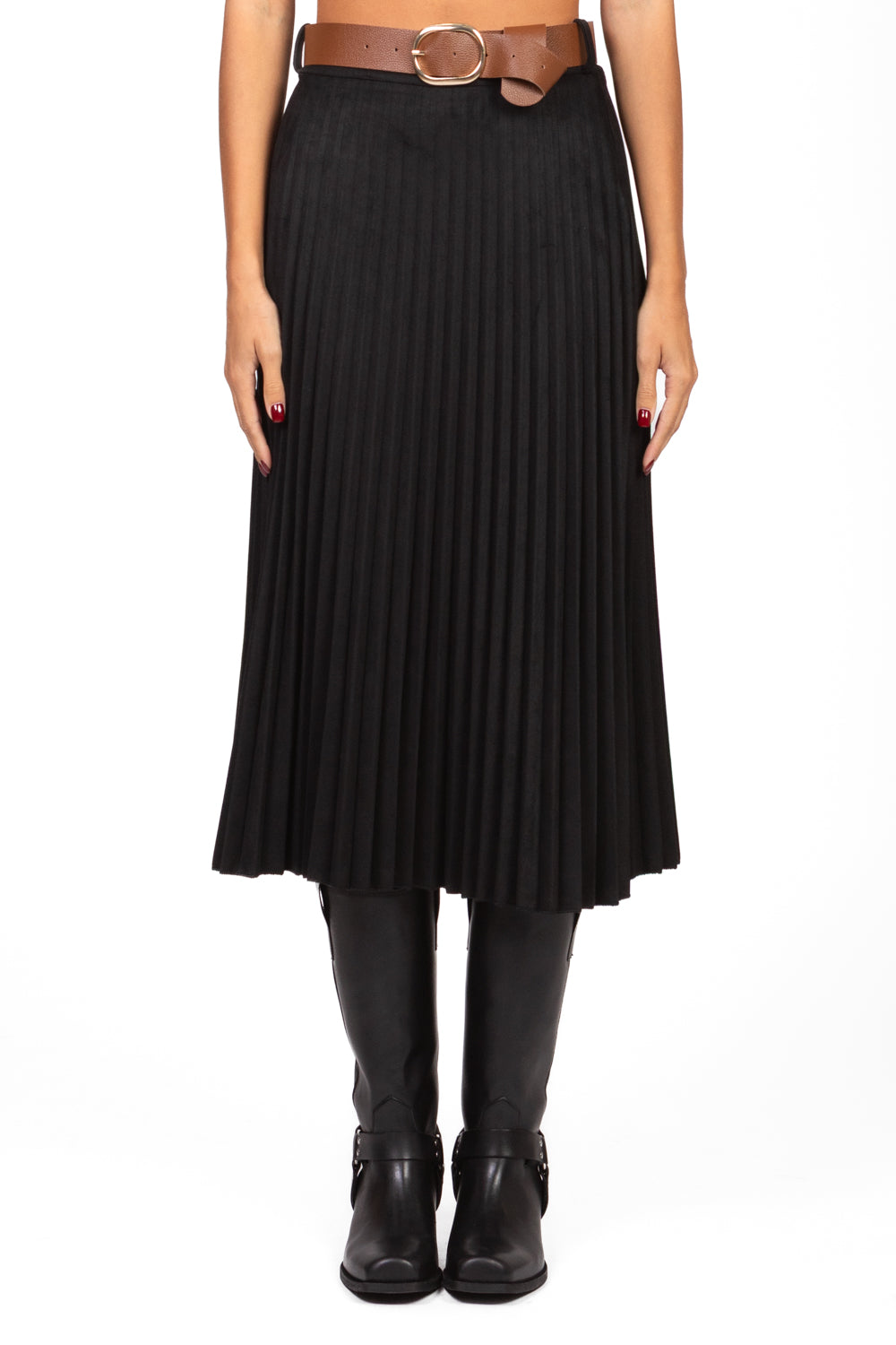 Have One - Gonna plisse scamosciata con cinta Art. GJK-P101