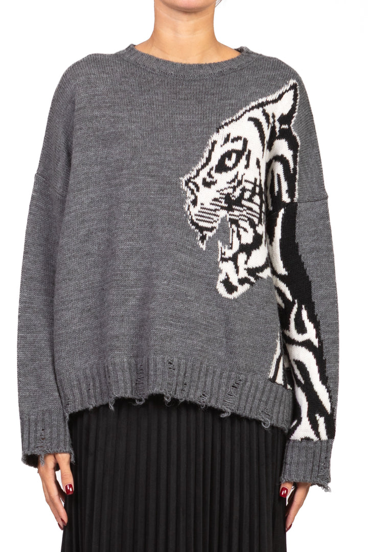 Have One - Maglia girocollo con tigre Art. MFP-P152