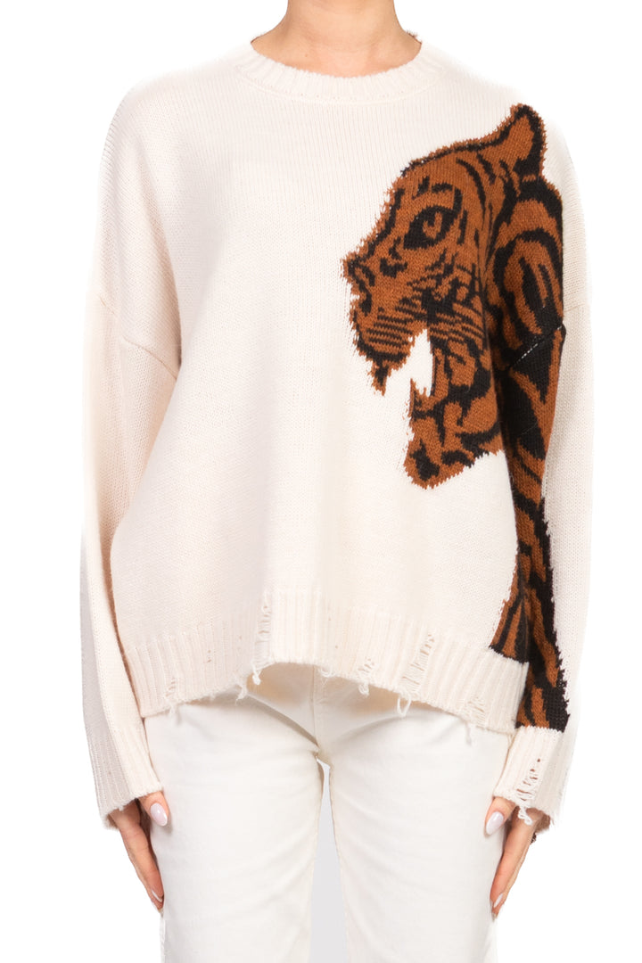 Have One - Maglia girocollo con tigre Art. MFP-P152