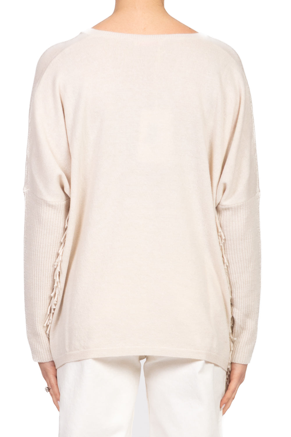 Kontatto - Maglia scollo V con frange Art. 3M1074NI