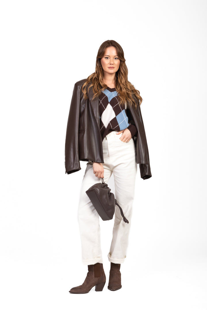 Tensione In - Maglia scollo V con rombi Art. WL1057