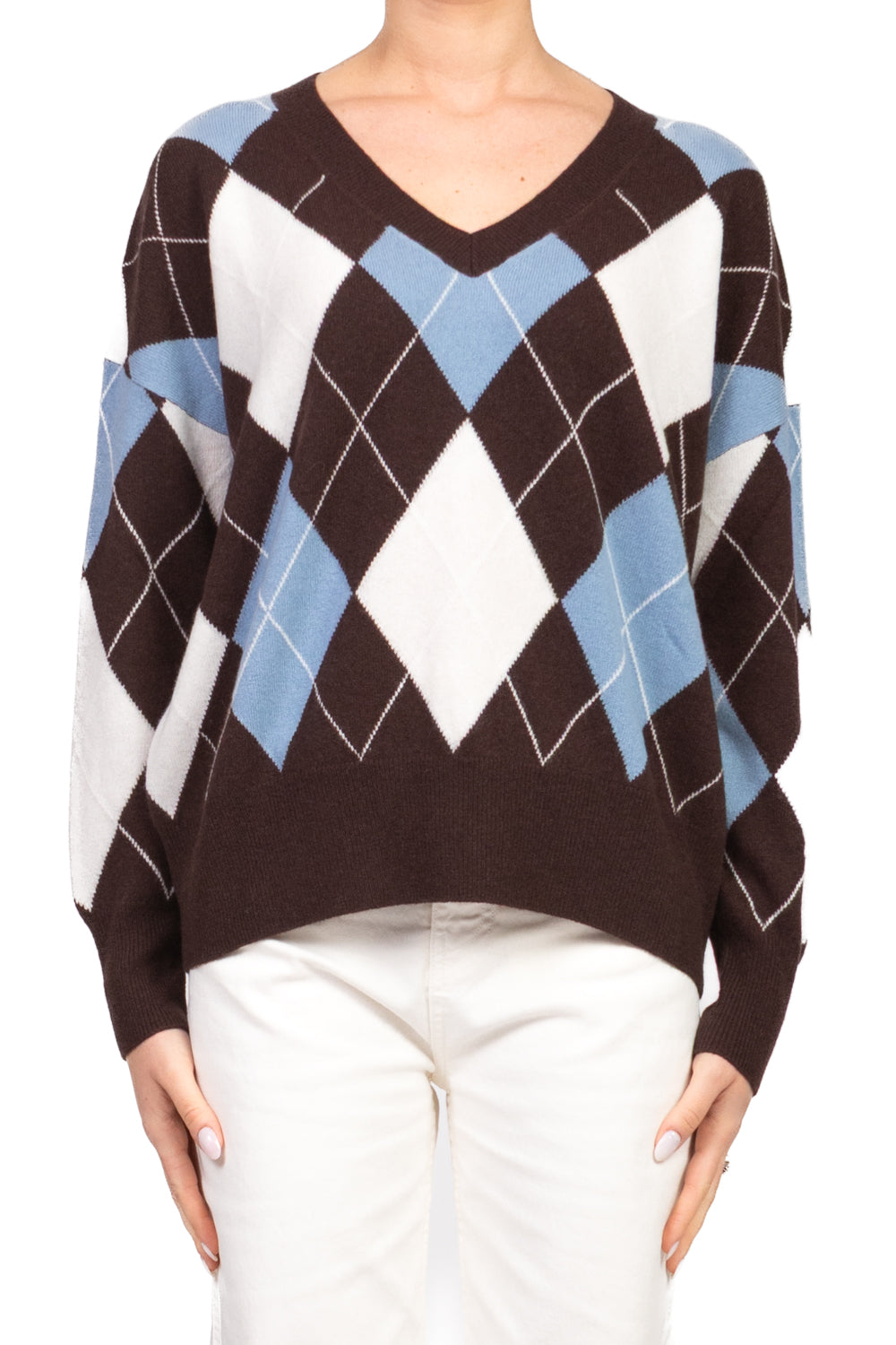 Tensione In - Maglia scollo V con rombi Art. WL1057