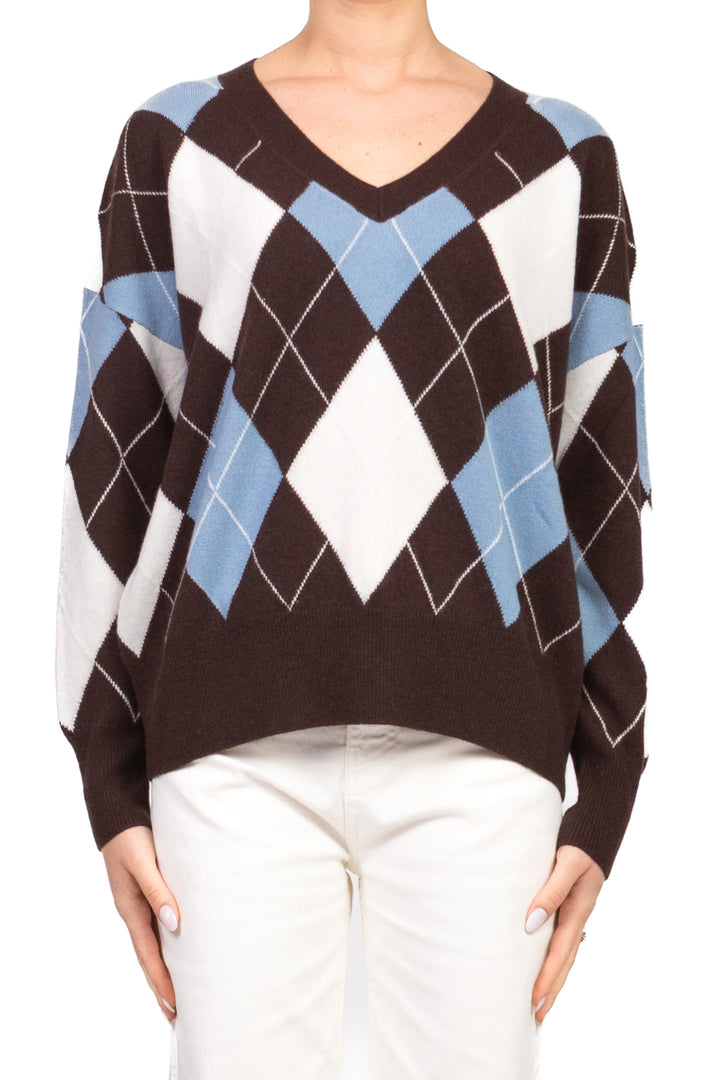 Tensione In - Maglia scollo V con rombi Art. WL1057