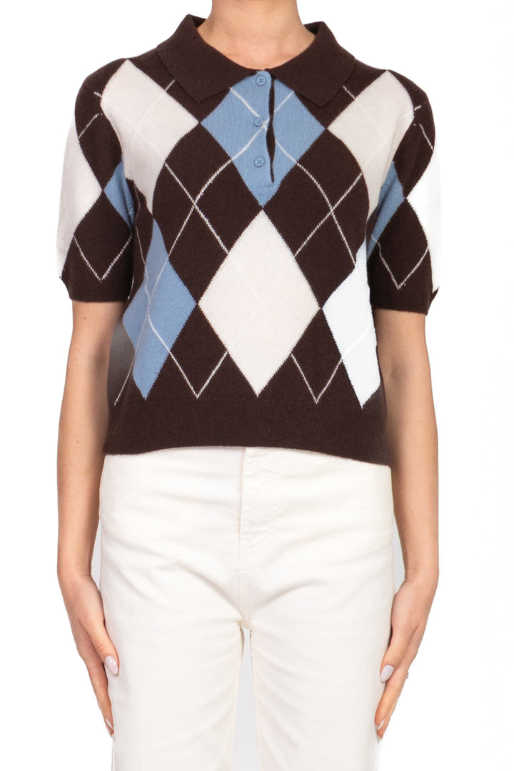 Tensione In - Maglia polo mezza manica con rombi Art. WL1055