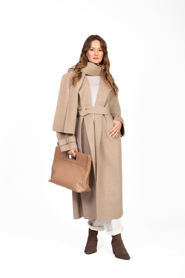 Have One - Cappotto hand made cintura con scialle Art. KHB-P002