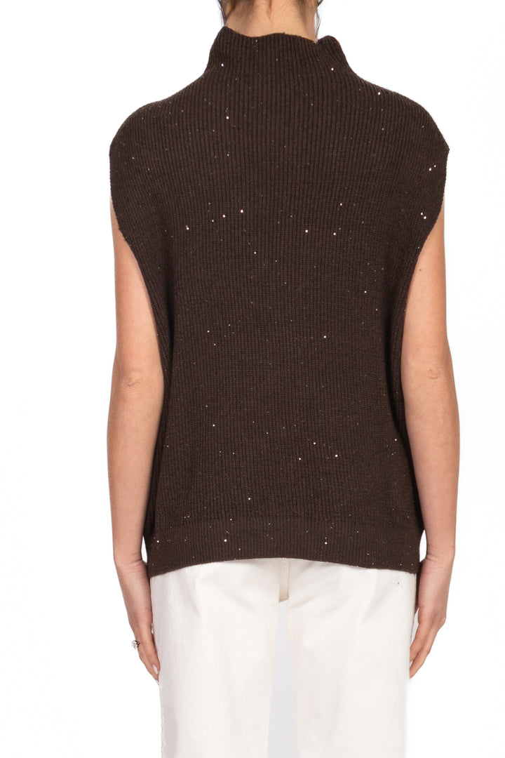 Have One - Gilet mezzo collo con micro paillettes Art. LNC-P001