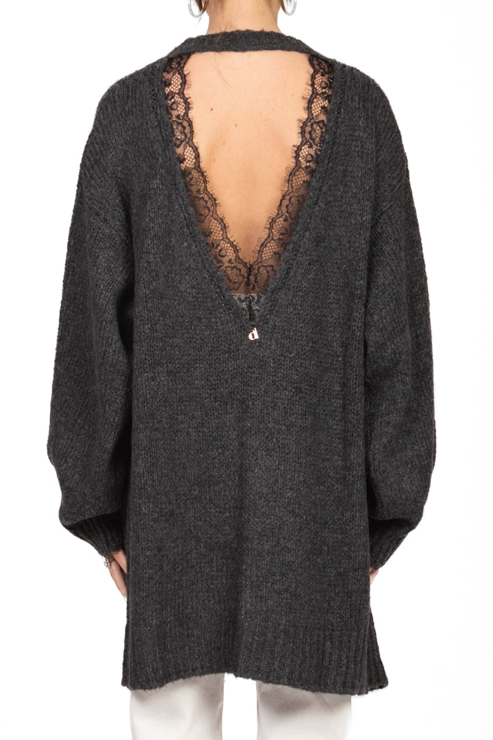 Dixie - Cardigan aperto con scollo pizzo Art. M566Y225