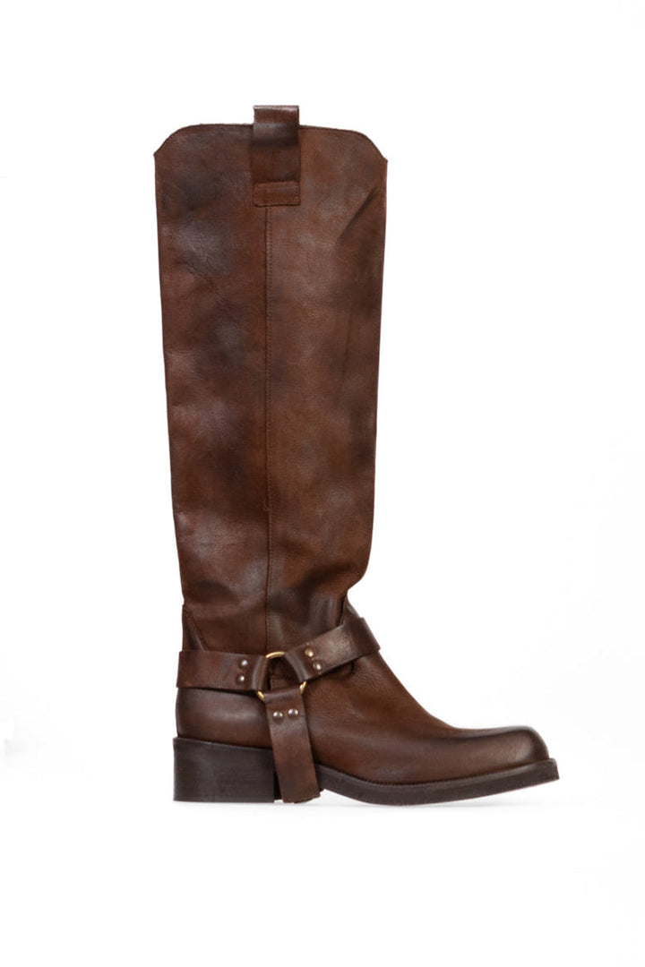 Divine Follie - Stivale biker pelle invecchiata Art. 4612