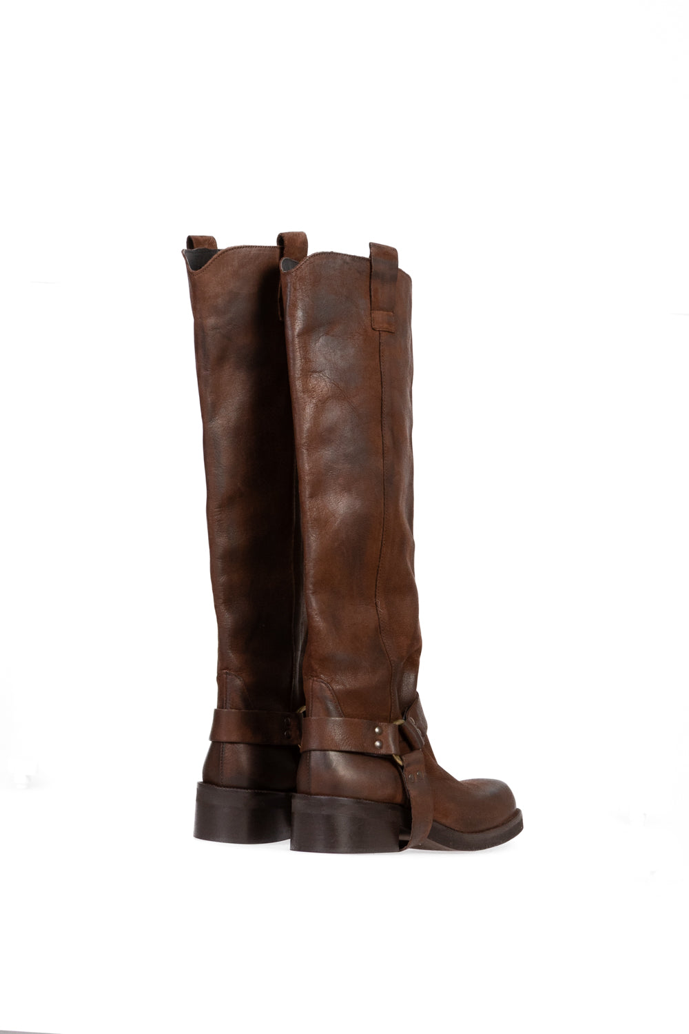 Divine Follie - Stivale biker pelle invecchiata Art. 4612