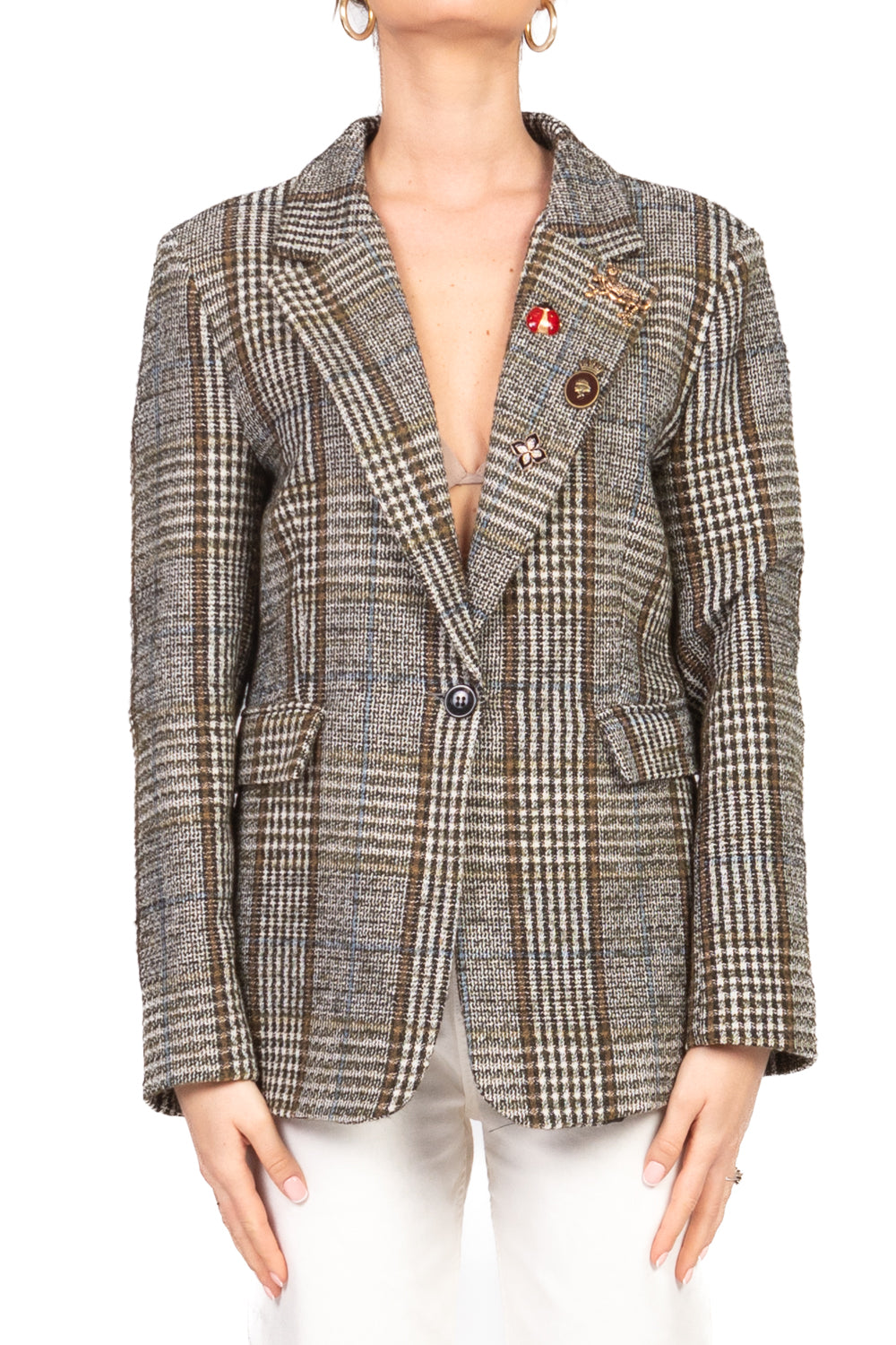 Tensione in - Giacca check con spille Art. 26B1272