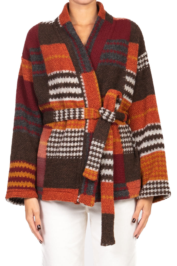 Vicolo - Caban fantasia con cintura Art. TF1923