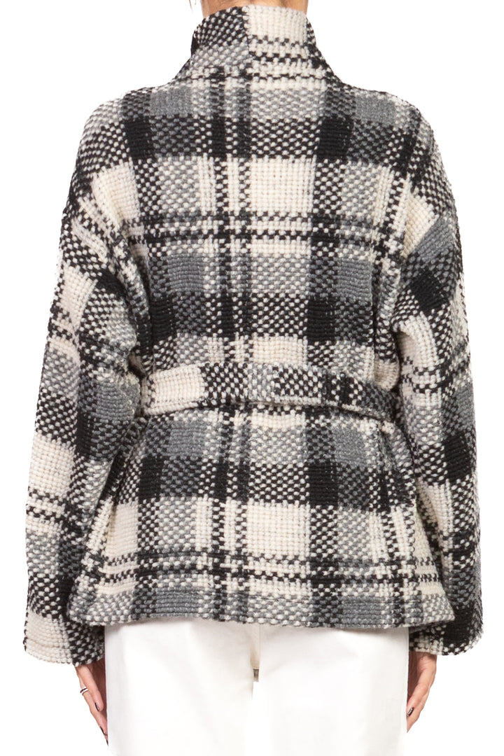 Vicolo - Caban quadri con cintura Art. TF1928