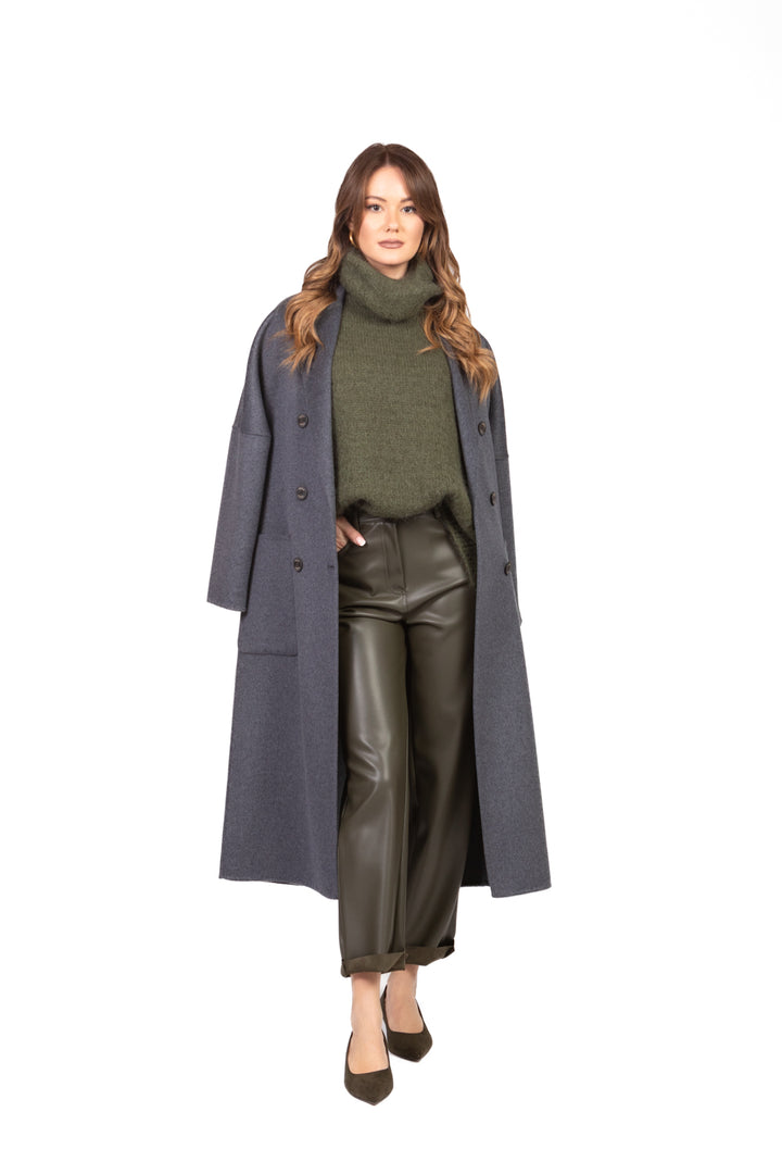 Dixie - Gilet over in mohair collo alto Art. M277Y238