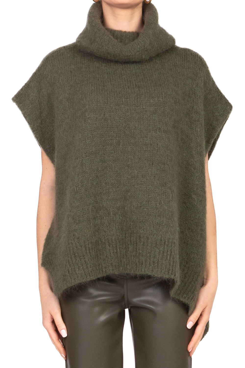 Dixie - Gilet over in mohair collo alto Art. M277Y238