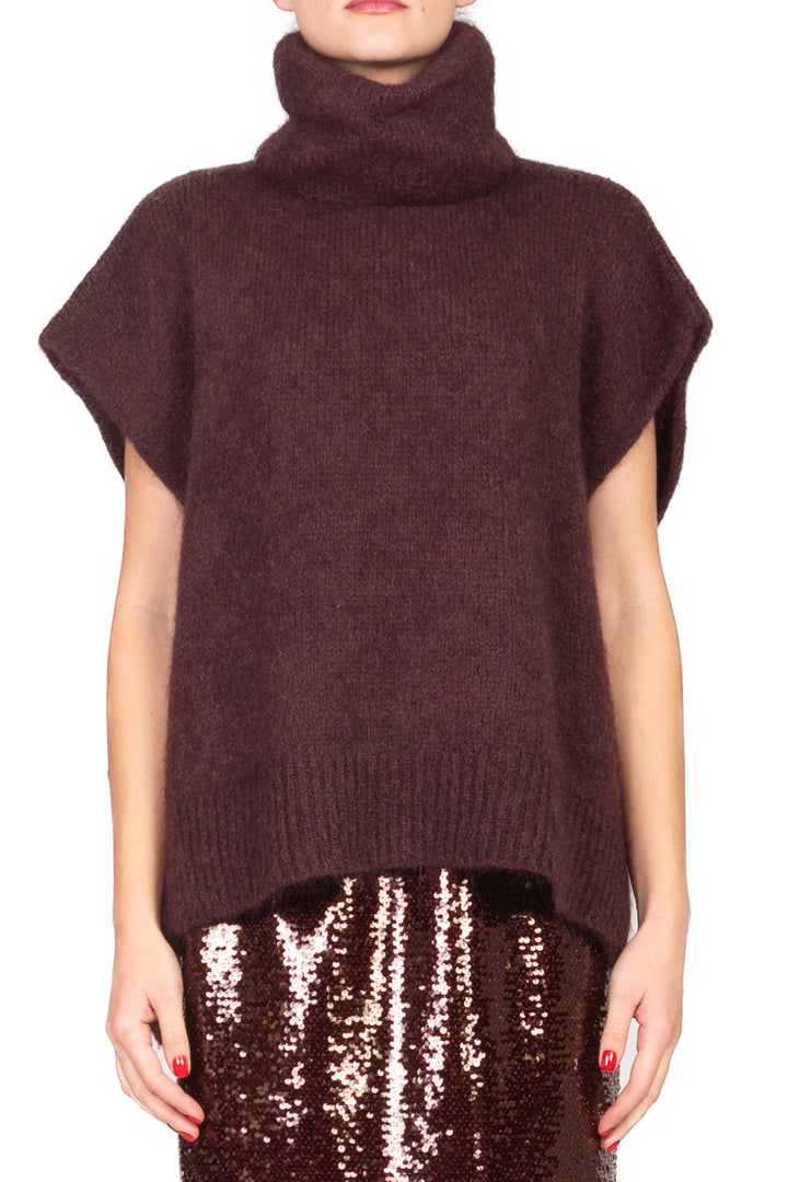 Dixie - Gilet over in mohair collo alto Art. M277Y238