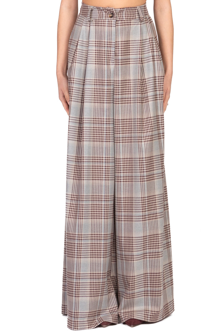 Tensione In - Pantalone palazzo check con pinces Art. 1162AI25