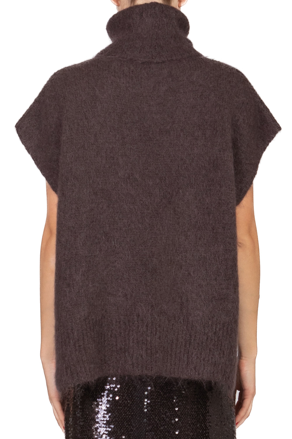 Dixie - Gilet over in mohair collo alto Art. M277Y238