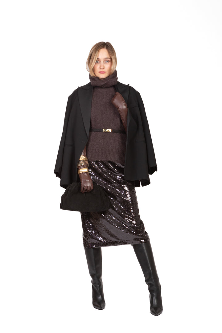 Dixie - Gilet over in mohair collo alto Art. M277Y238