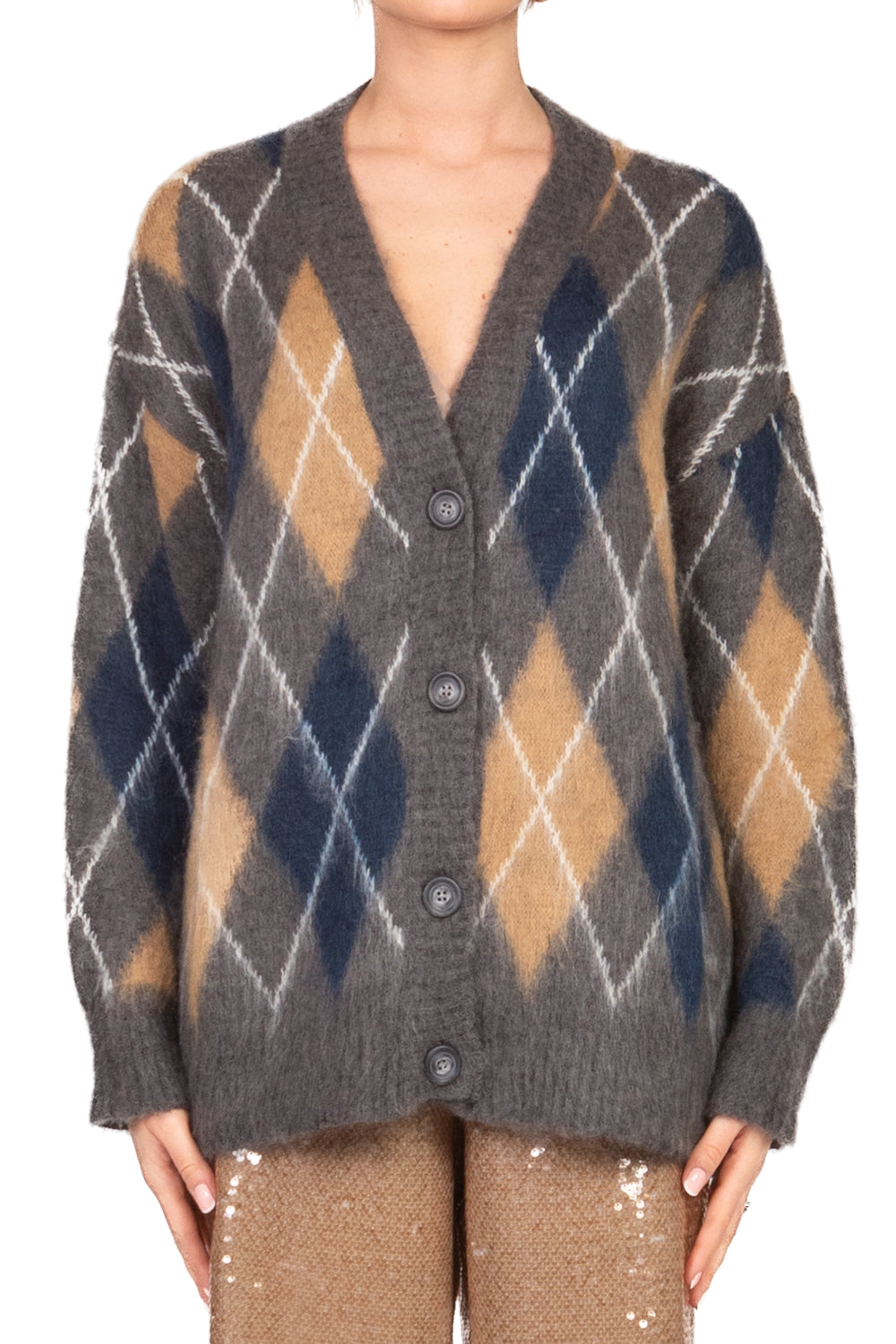 Tensione In - Cardigan con rombi Art. D80999