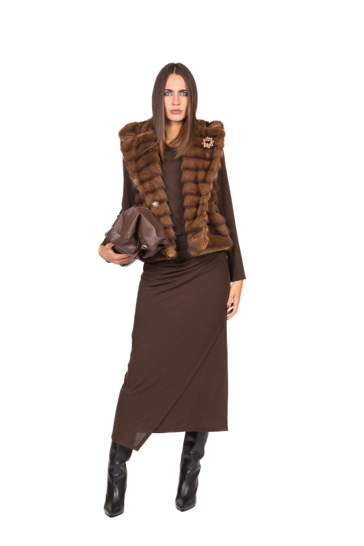 Tensione In - Abito in maglia con drappeggio Art. A10235AT