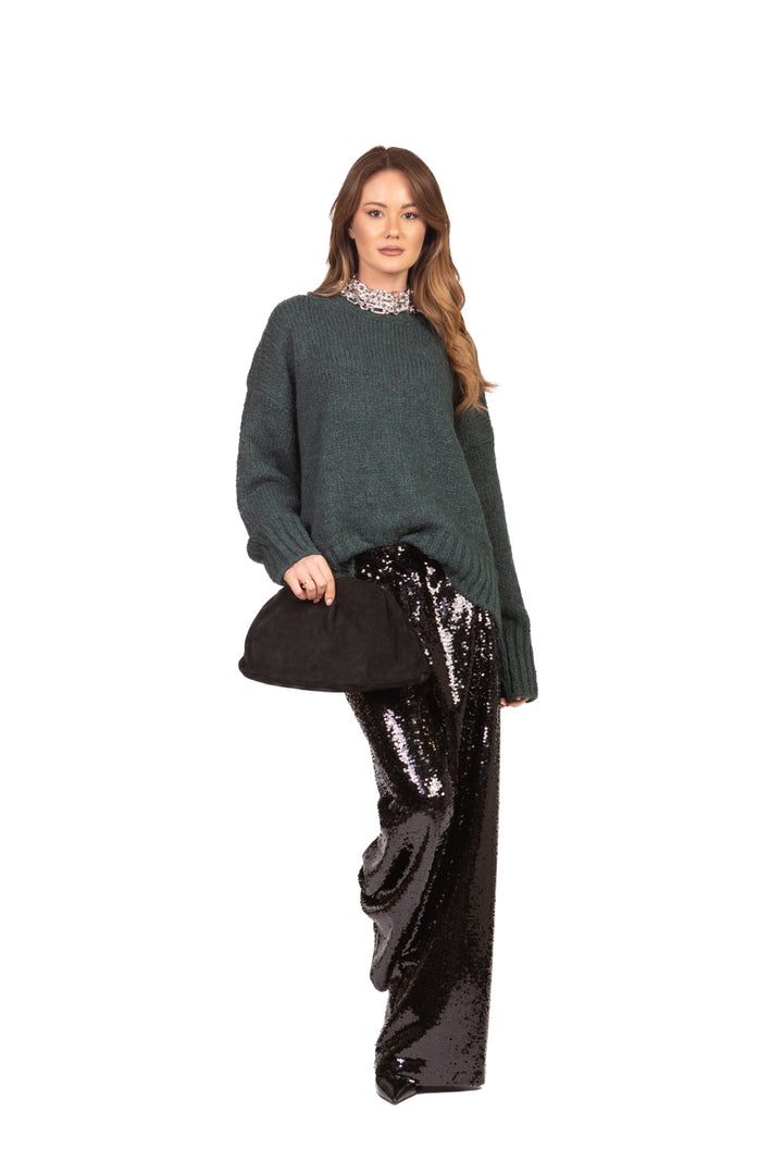 Tensione In - Pantalone palazzo paillettes Art. W25PA32