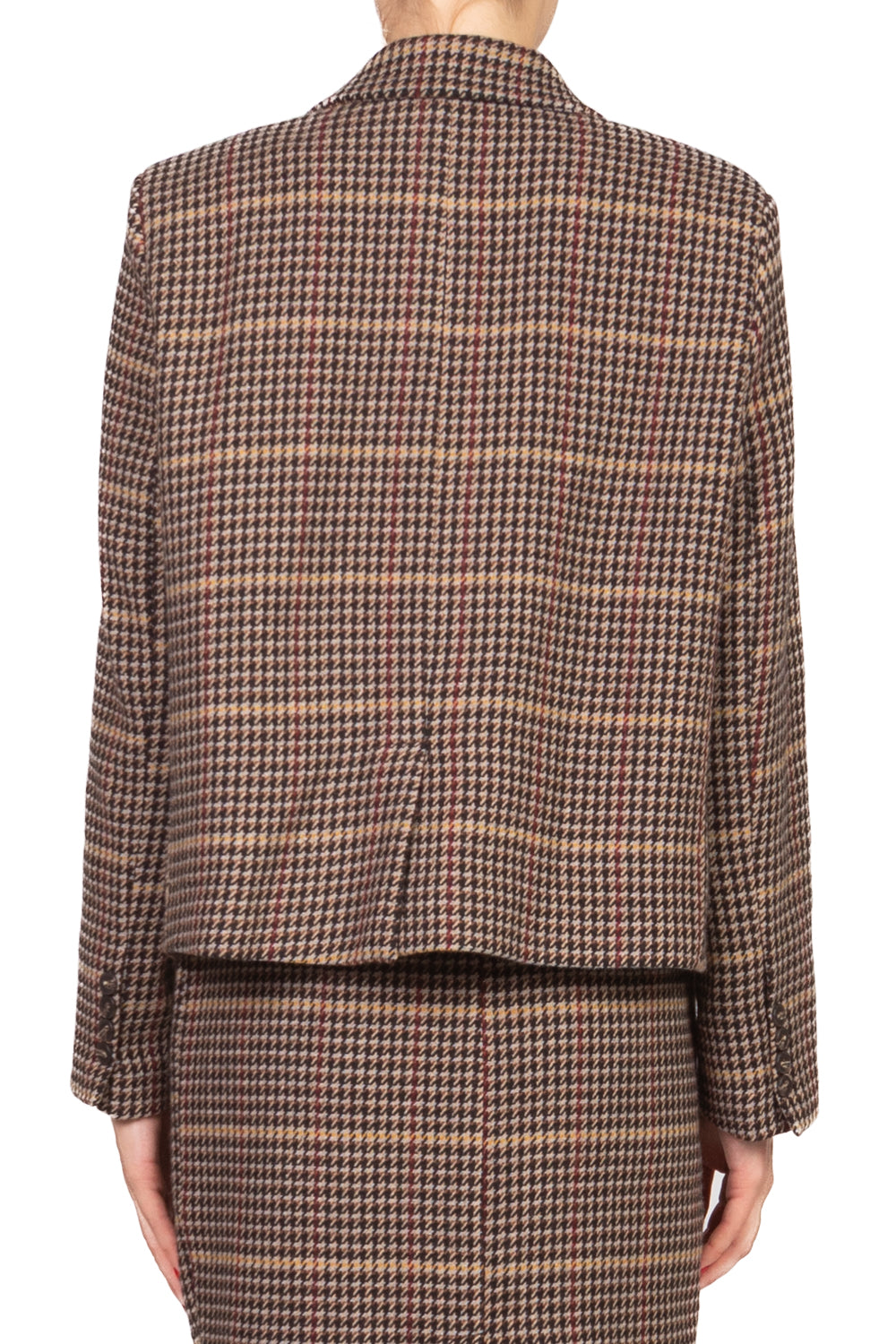 Tensione In - Giacca corta pied de poule con spilla Art. W25J991