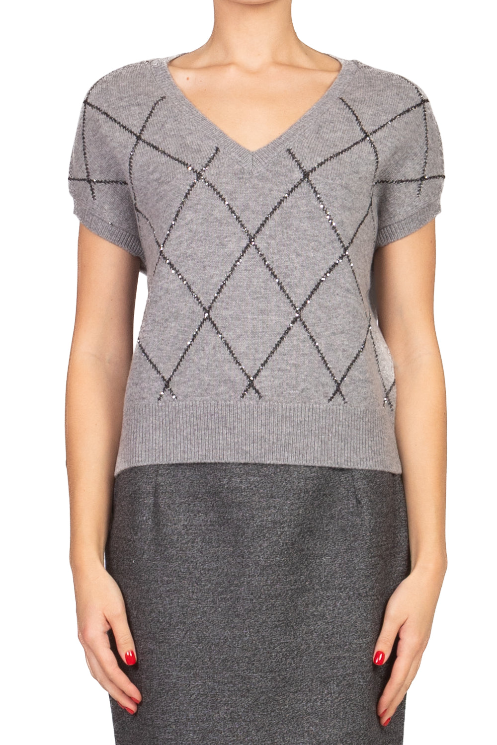 Vicolo - Gilet rombi micro paillettes Art. 77054F