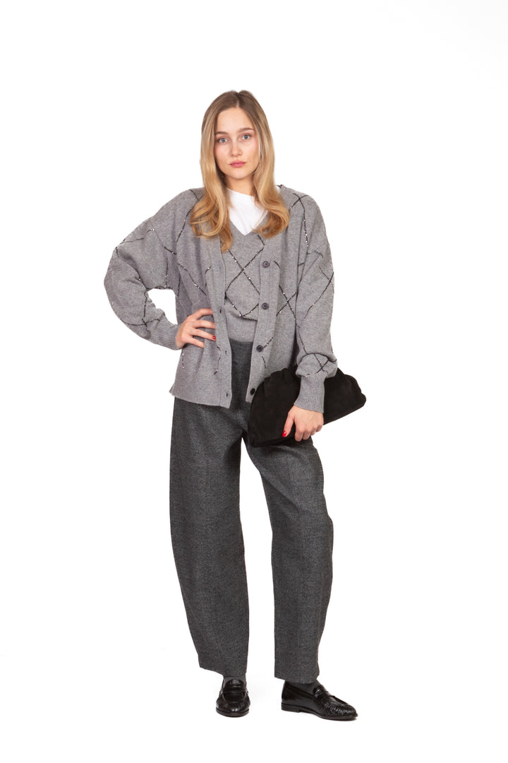 Tensione In - Pantalone barrel puntinato Art. W25P898