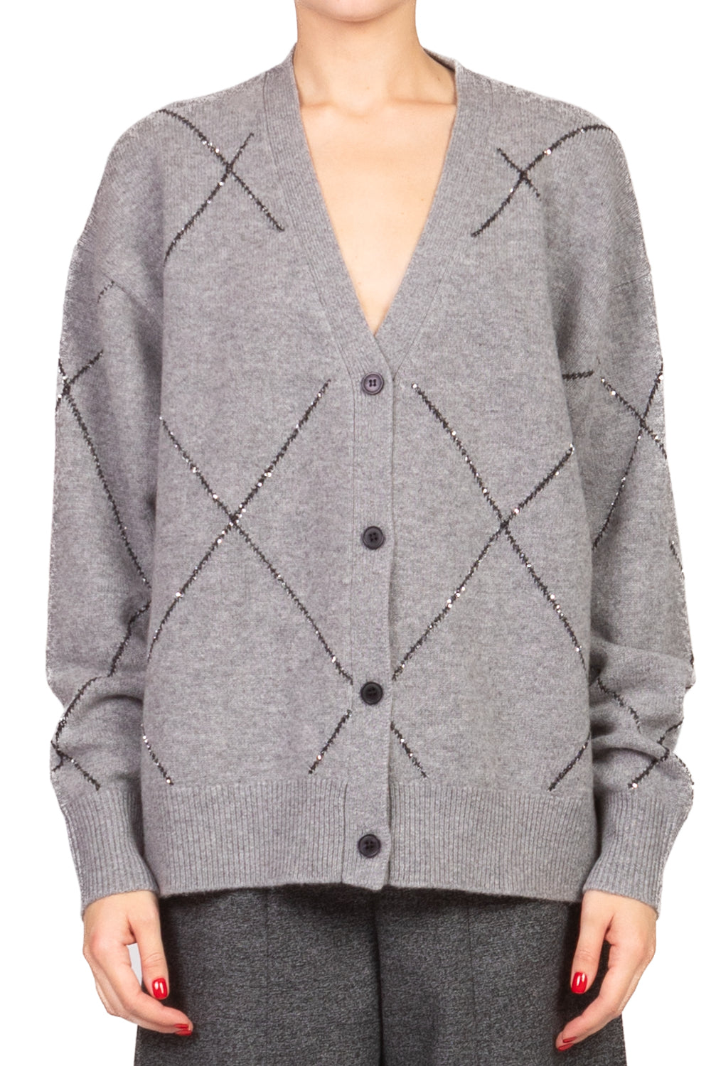 Vicolo - Cardigan rombi micro paillettes Art. 77070F