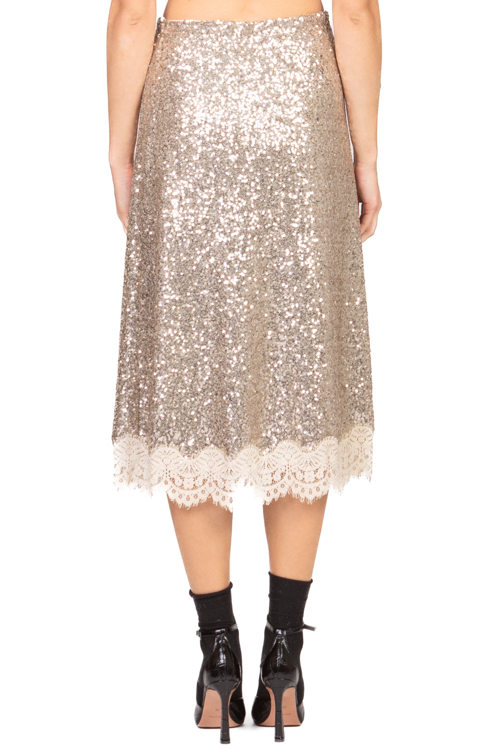 Tensione In - Gonna paillettes con pizzo Art. 37981