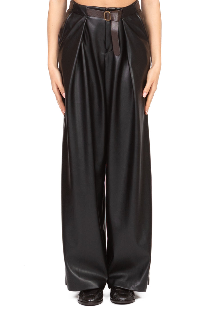 Tensione In - Pantalone ecopelle palazzo con cintura Art. CQ1013